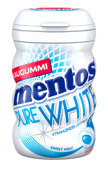 Mentos Pure White Sweet Mint Sugar Free Gum 70g