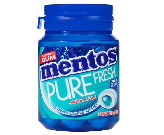 Mentos Pure Fresh Mint Sugar-Free Chewing Gum 30 Dragees