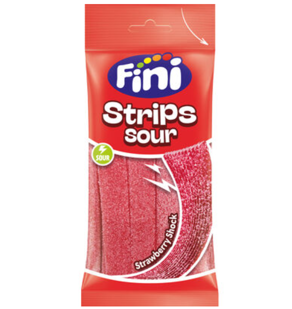 Fini Sour Strips Strawberry Shock 90g