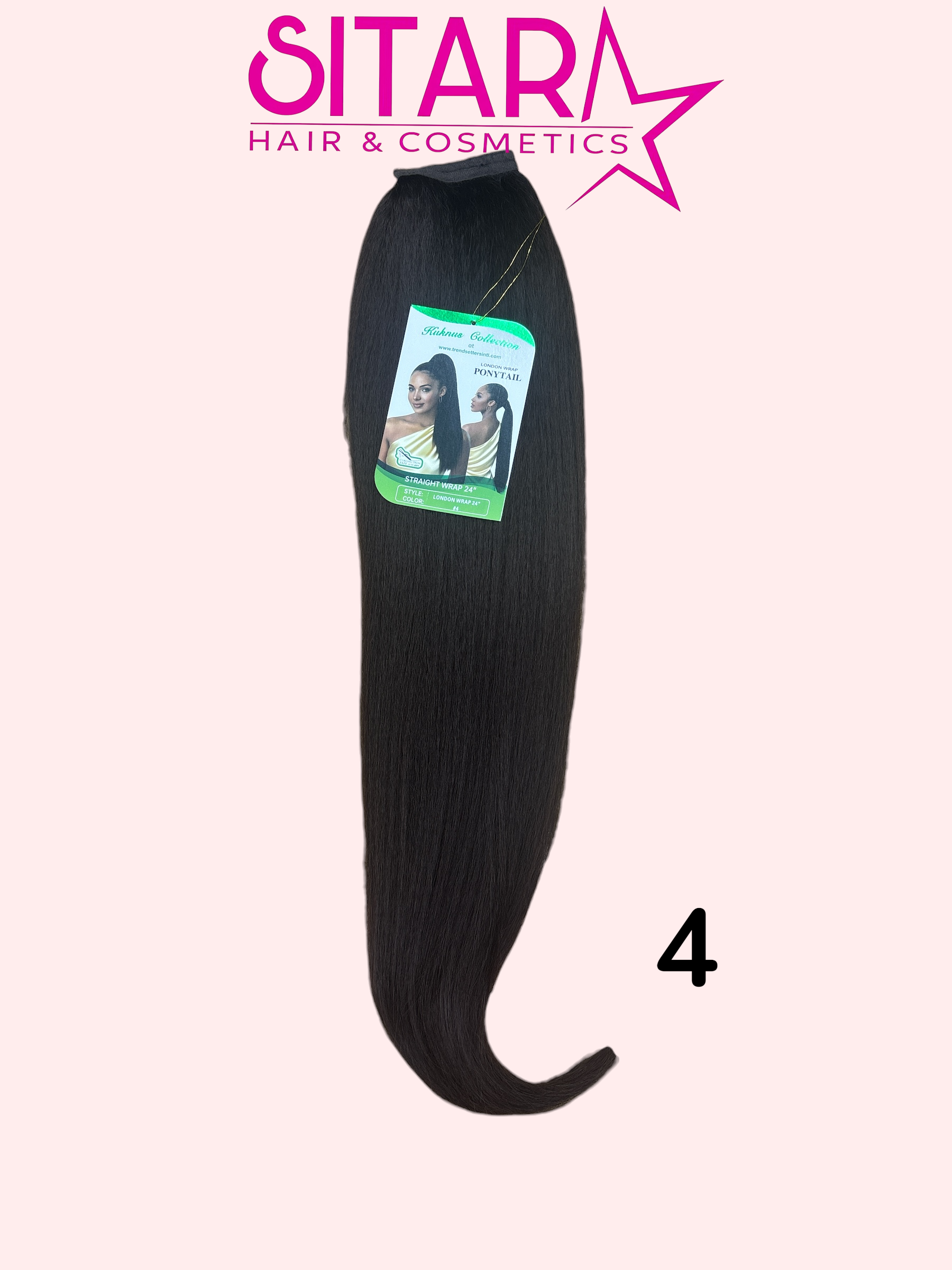 Wrap-on Straight long Ponytail Semi-Natural
