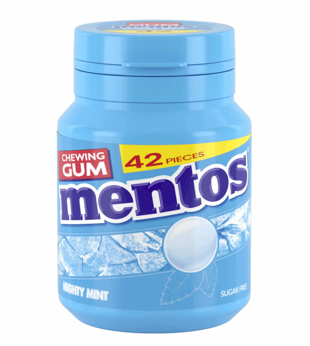 Mentos Chewing Gum Mighty Mint Bottle 42pcs