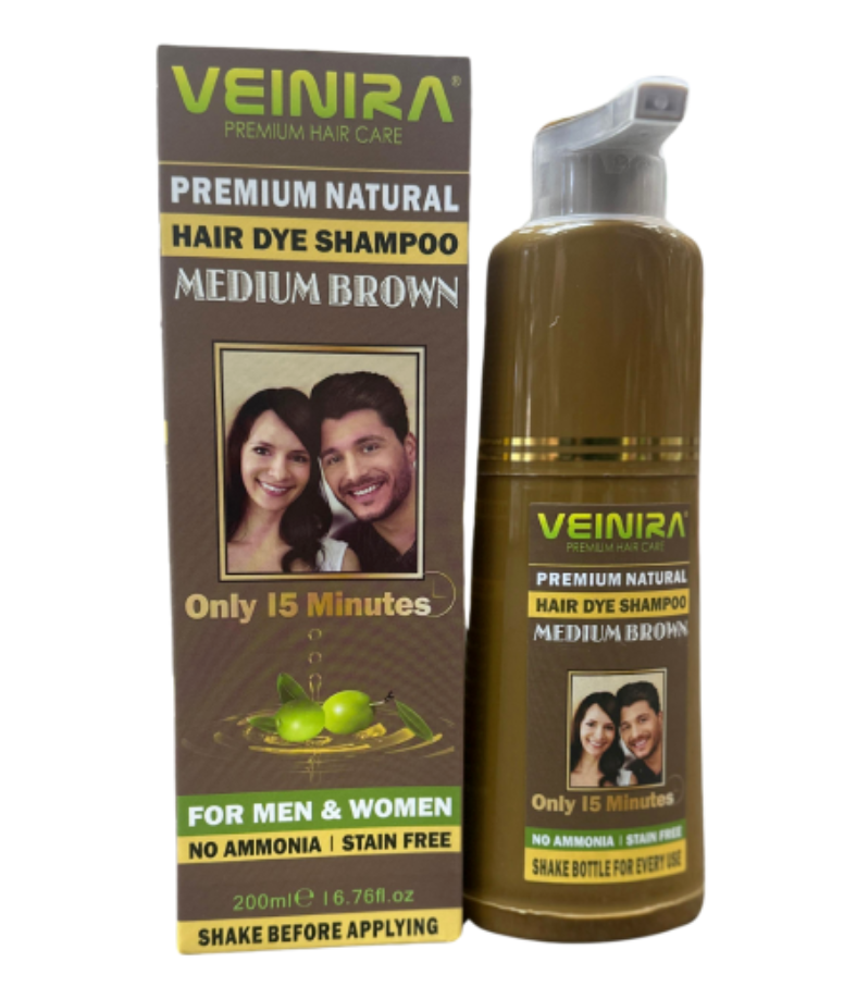 Veinira Premium Natural Hair Dye Shampoo  200ml