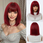 Berry Synthetic Bob Wig with Ban