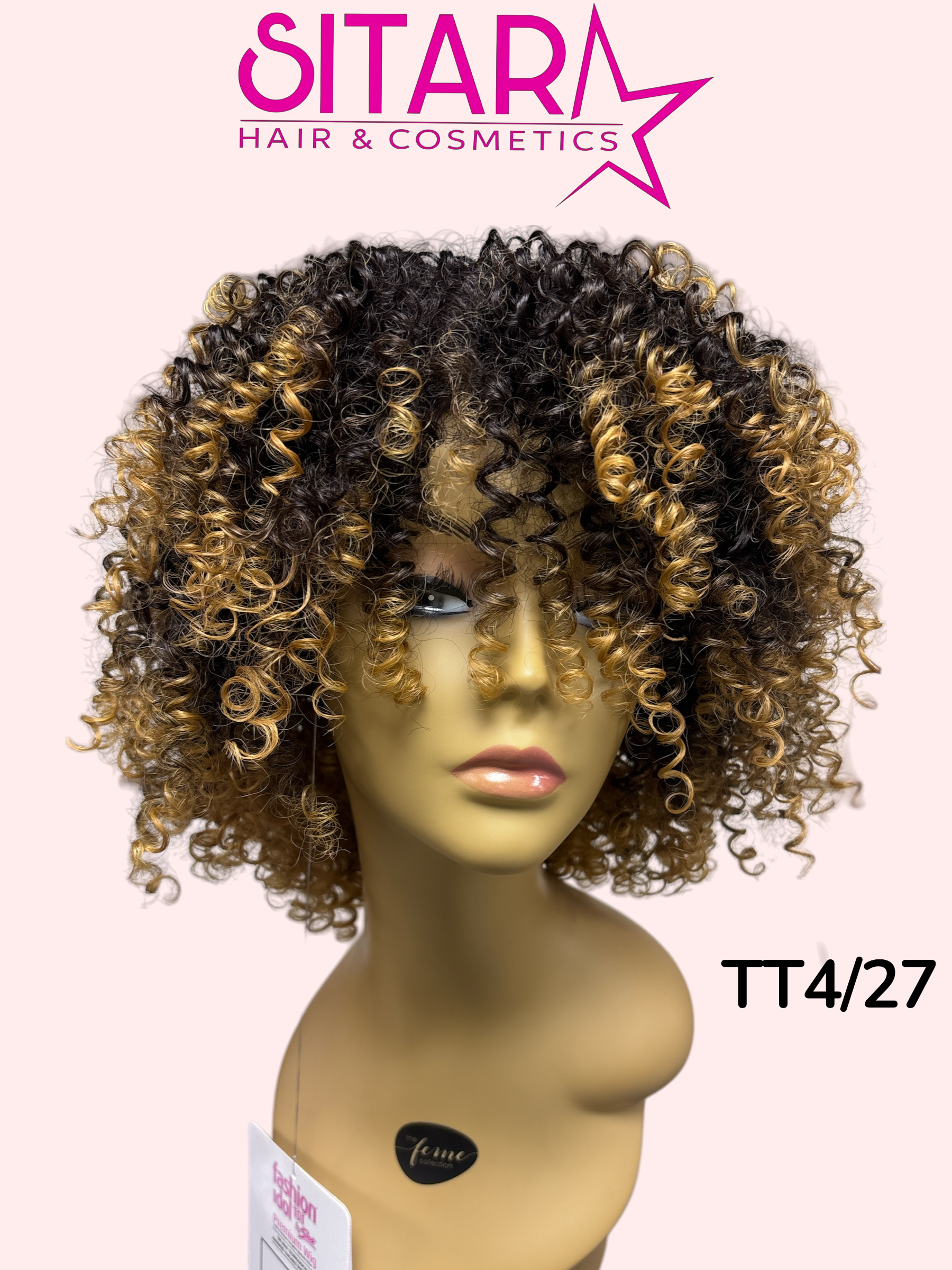Ya-Ya Tongable Synthetic Kinky Jerry Curl Wig 10in