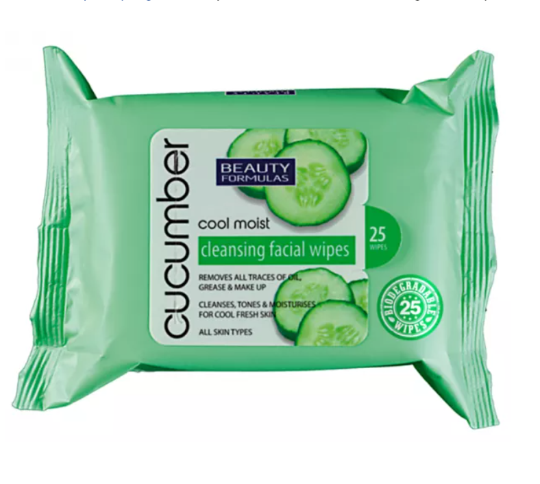 Cucumber Cool Moist Cleansing Facial Wipes 25 Wipes