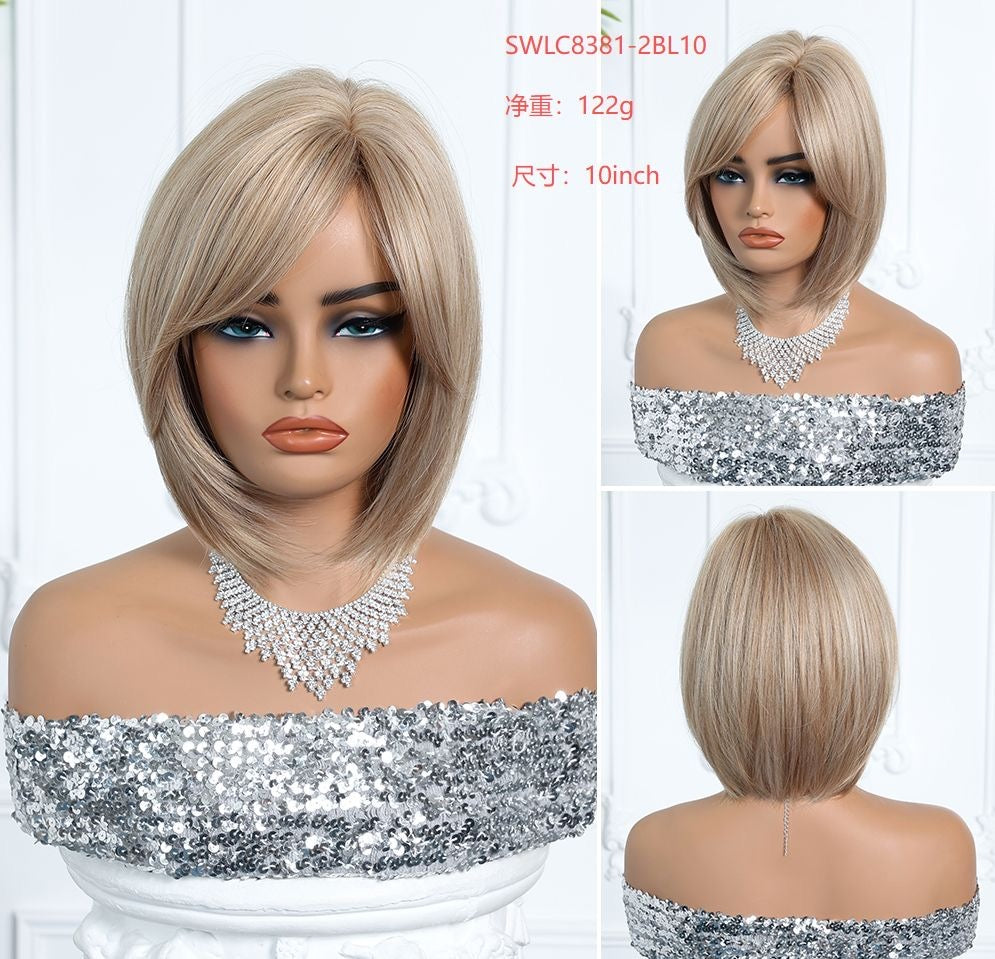 Pistachio Short Layered Synthetic Full Cap Wig – Blonde Bob