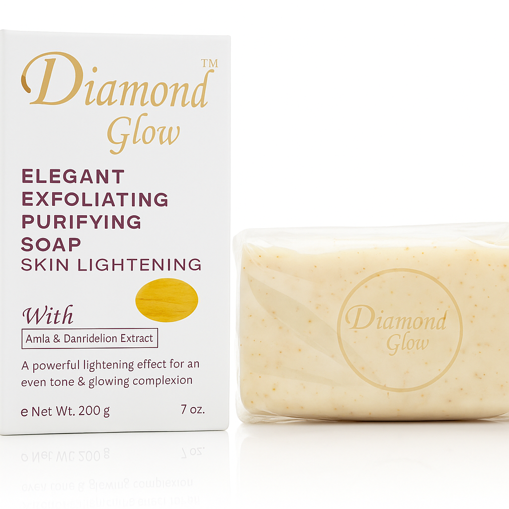 Diamond Glow Elegant Exfoliating Purifying Soap Skin Lightening with Amla & Dandelion Extract 200g