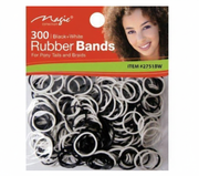 Magic Collection Black & White Rubber Bands 300pcs Assorted