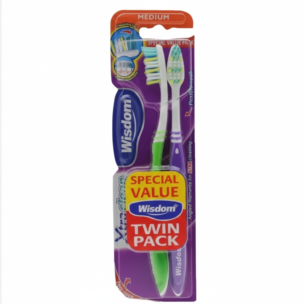 Twin Pack Medium Toothbrush