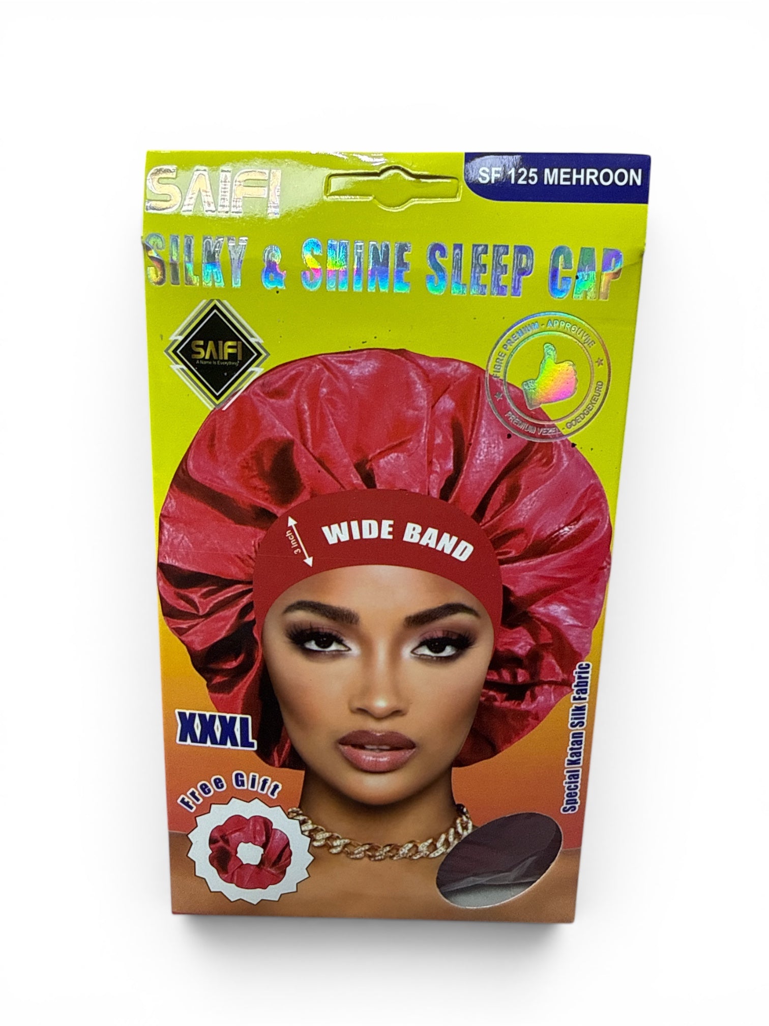 Saifi Silky & Shine Sleep Cap XXXL Mehroon