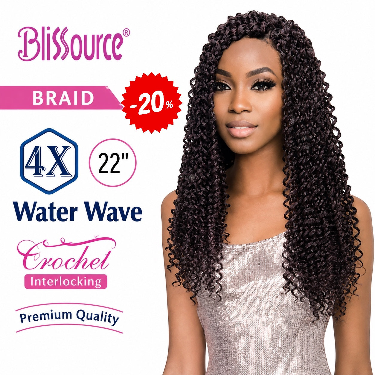 Water Wave Crochet Hair 22" – 4X Value Pack