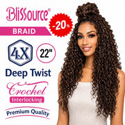 Deep Twist Crochet Hair 22" – 4X Value Pack