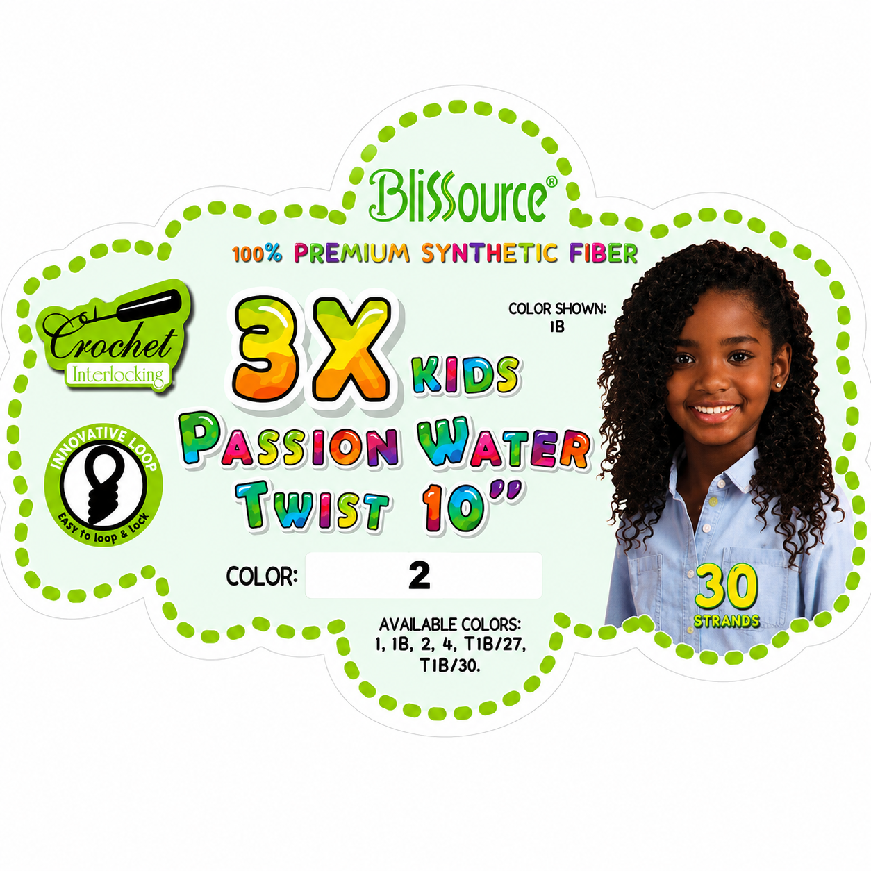 3x Kids Passion Water Twist Crochet Hair – 10"