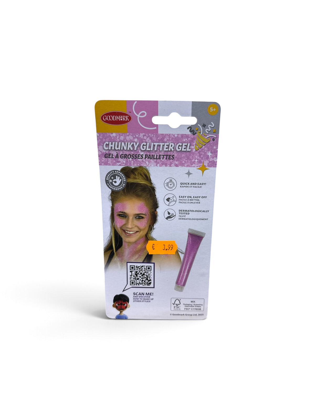 Chunky Glitter Gel – Pink 20ml
