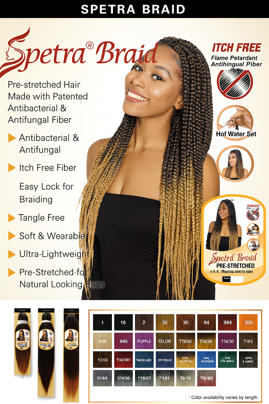 Ez Spetra 2x Synthetic Braids Anti-Itch Fibre For Braiding Hair 20"-26"