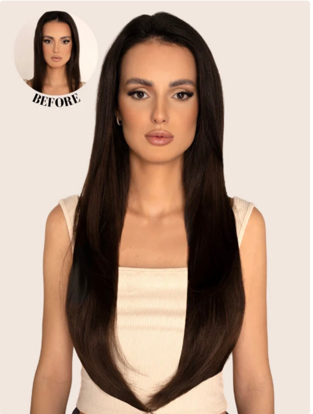 One Piece Straight Clip In Extension Heat Resistance Synthetic Hair