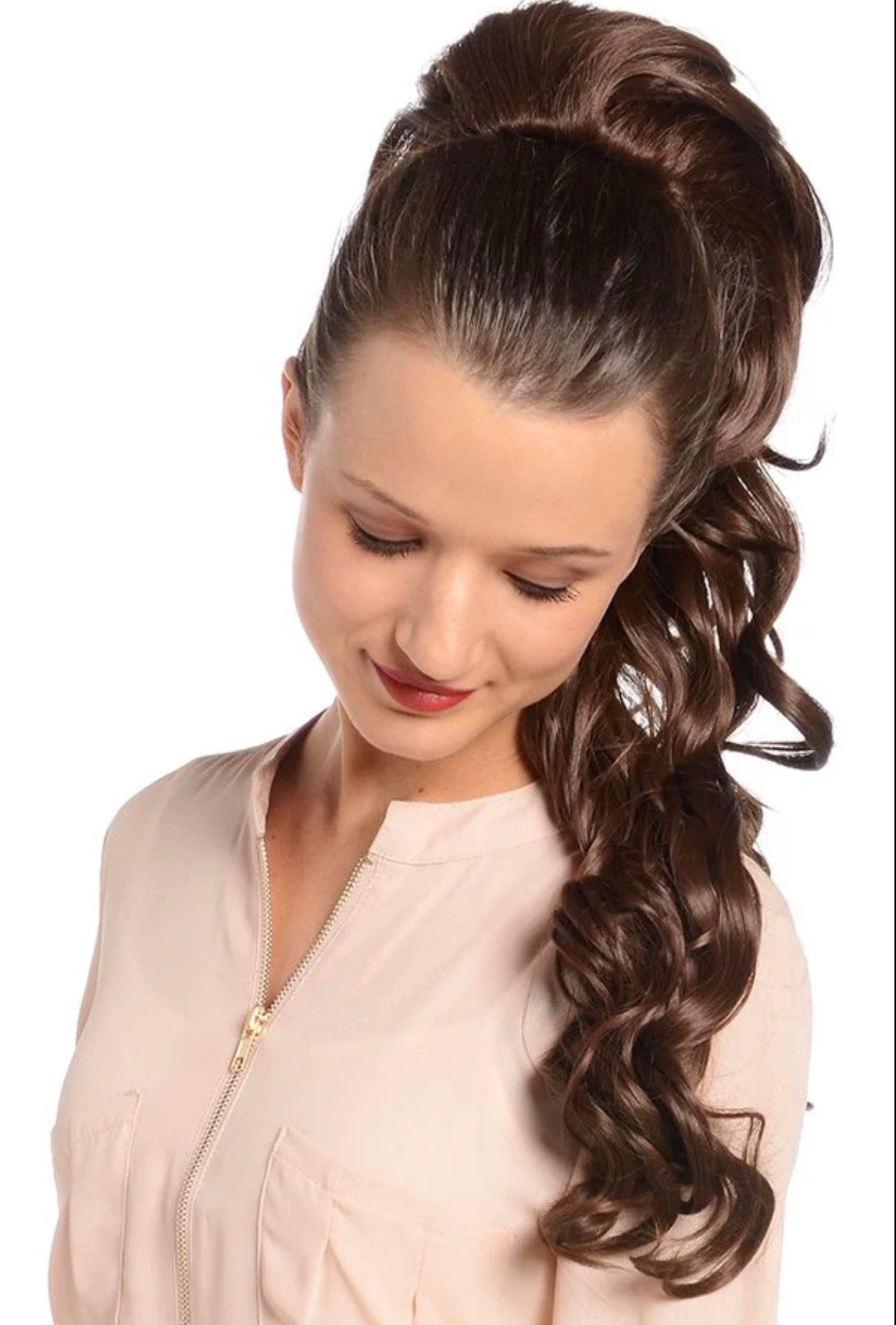 Molly 24” (55cm-60cm)Curly Bump-Up Drawstring Ponytail