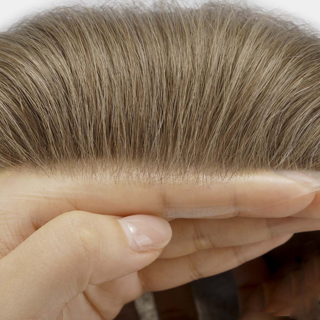 Men’s Toupee Transparent Poly Skin Hair 0.08 mm