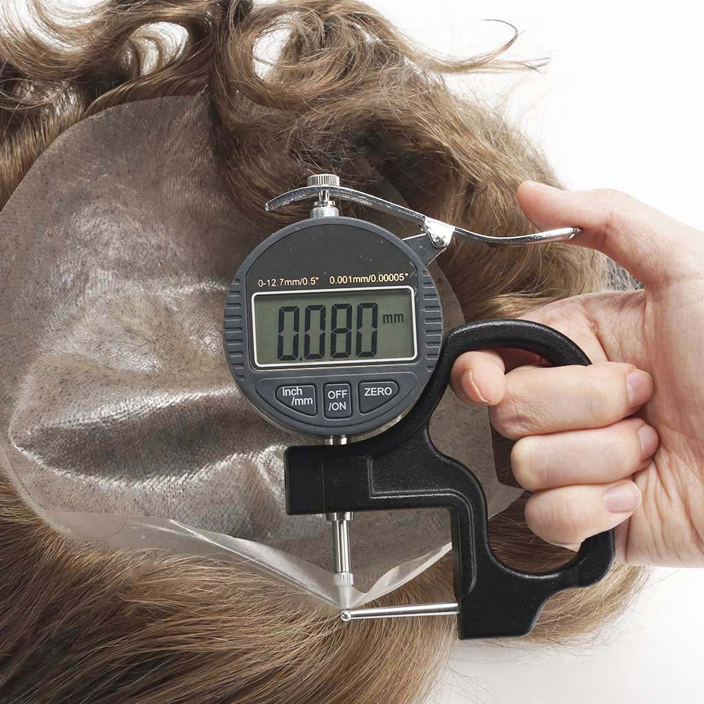 Men’s Toupee Transparent Poly Skin Hair 0.08 mm