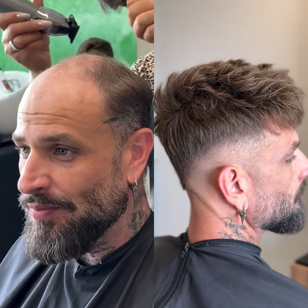 Men’s Toupee Transparent Poly Skin Hair 0.08 mm