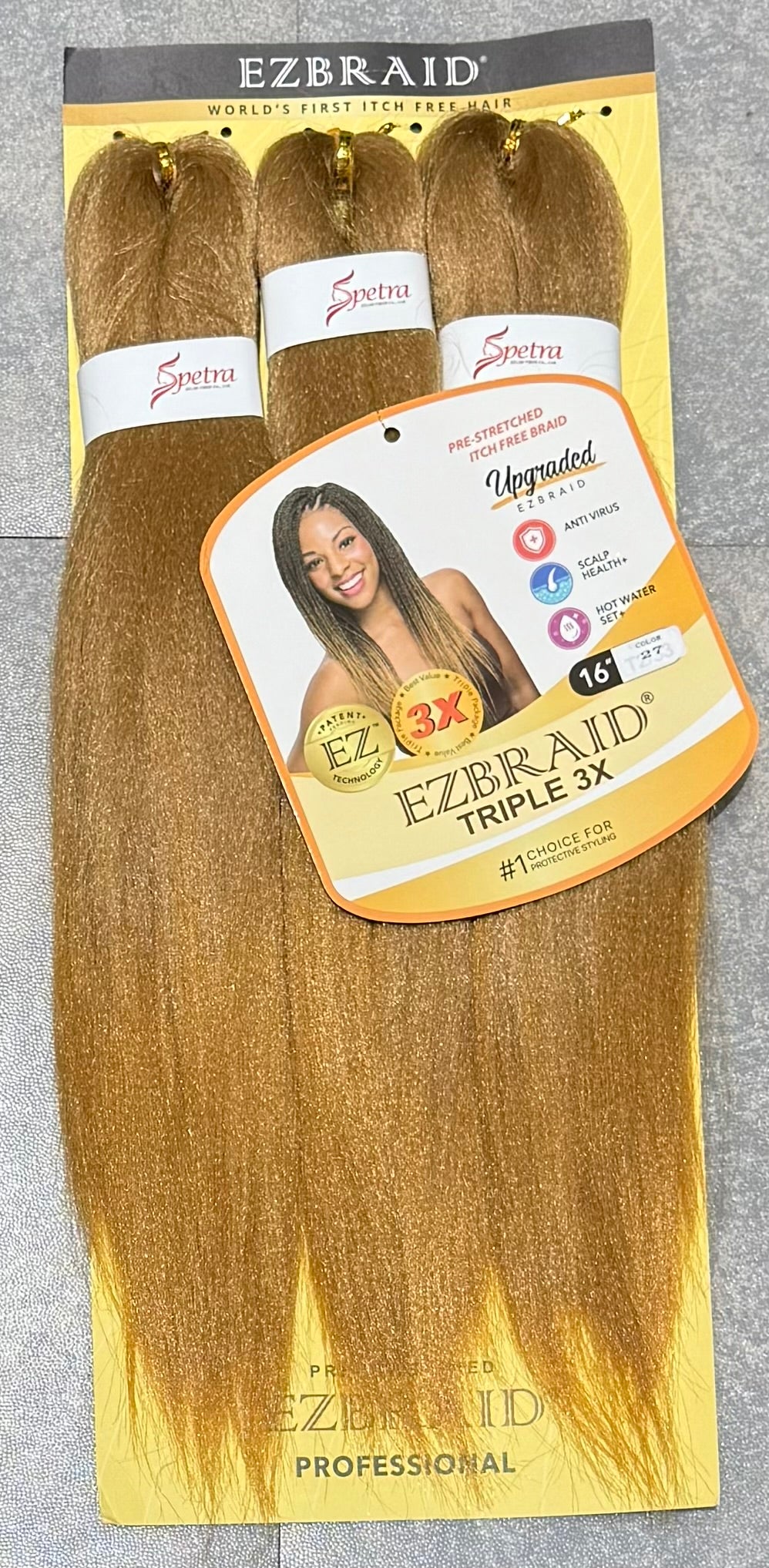 Ez Spetra 3x Synthetic Braids Anti-Itch Fibre For Braiding Hair 12"-16"