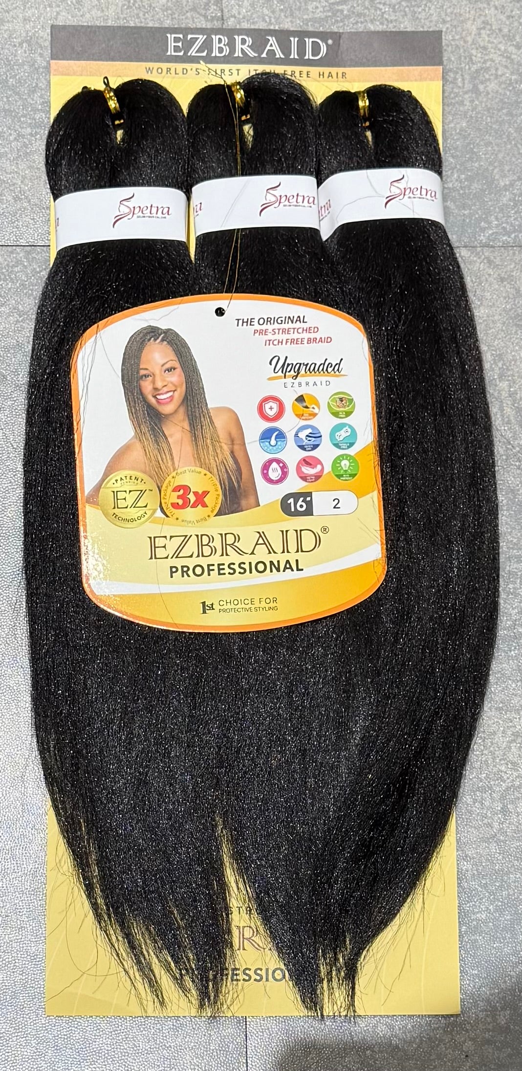 Ez Spetra 3x Synthetic Braids Anti-Itch Fibre For Braiding Hair 12"-16"