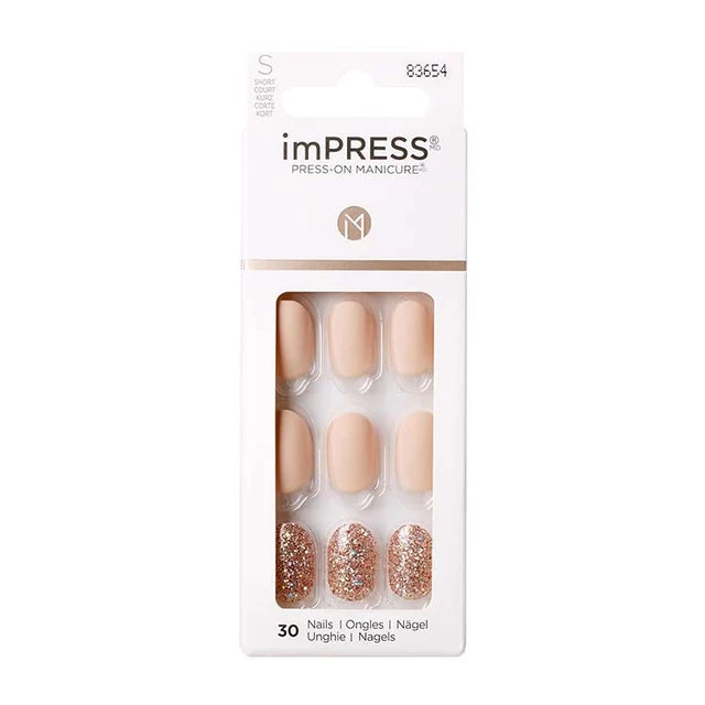 Evanesce Nude & Gold Press-On Nails
