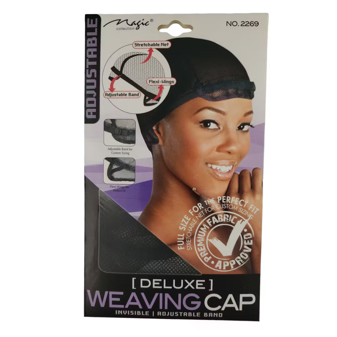 Adjustable Deluxe Weaving Cap – Black