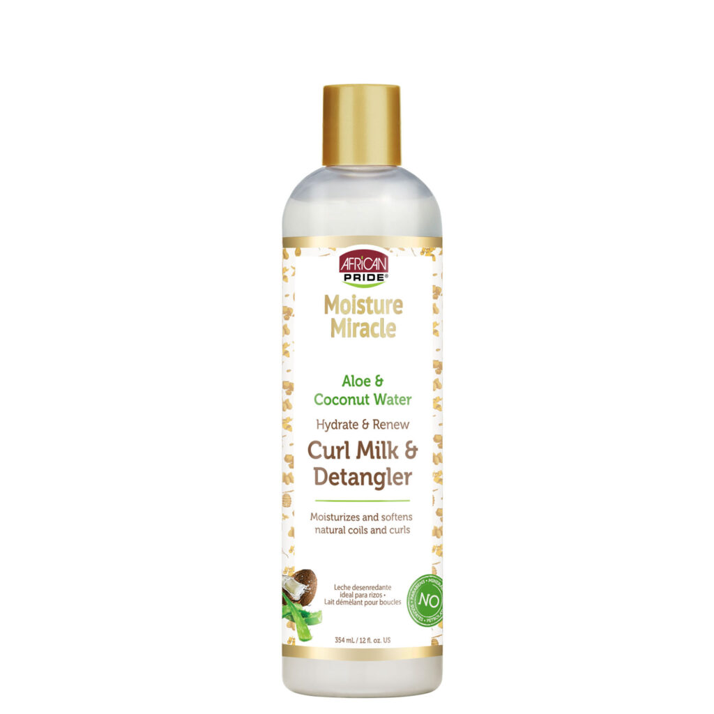 African Pride Moisture Miracle Aloe & Coconut Water Curl Milk & Detangler – 354ml