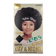 Kids Dual Layer Satin Day & Night Wide Band Cap – Black