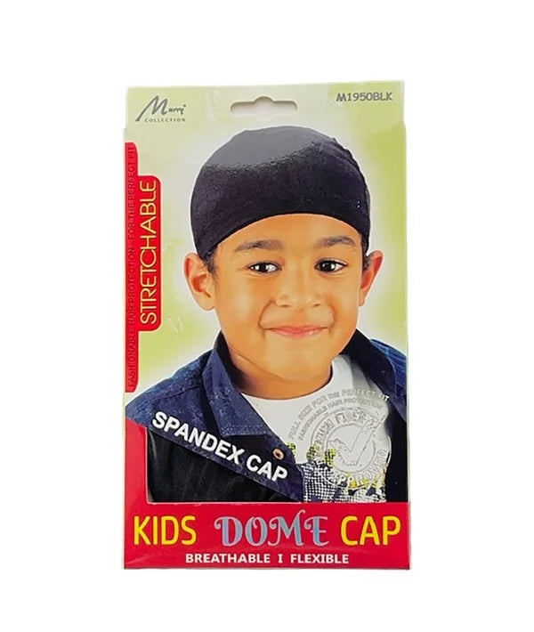 Kids Spandex Dome Cap – Black