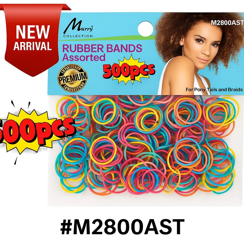 Premium Rubber Bands – Assorted Colors, 500 pcs