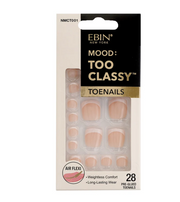 Mood Too Classy White French Toenails
