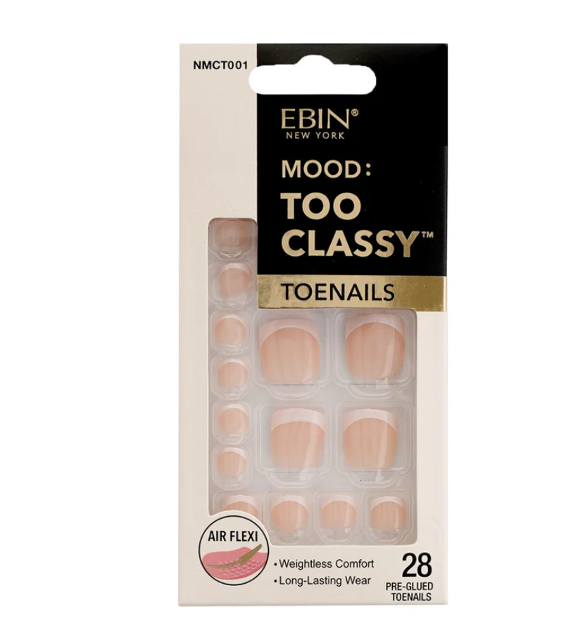 Mood Too Classy White French Toenails
