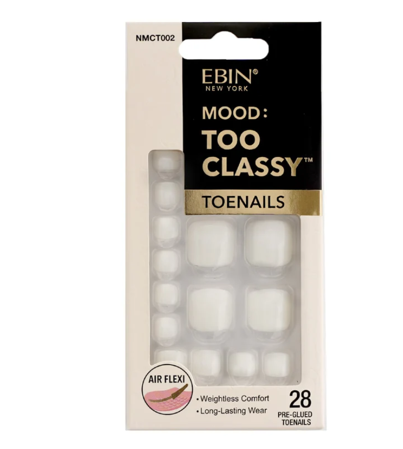 Mood Too Classy Toenails White
