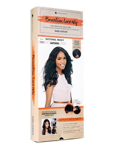 Natural Wavy Wig - Brazilian Hair 20.5"