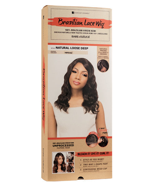 Natural Loose Deep 20" Brazillian Hair Wig