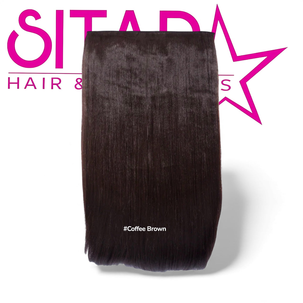 One Piece Straight Clip In Extension Heat Resistance Synthetic Hair