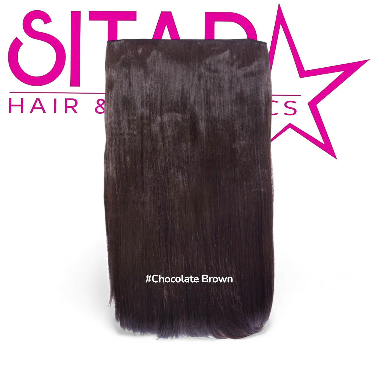 One Piece Straight Clip In Extension Heat Resistance Synthetic Hair