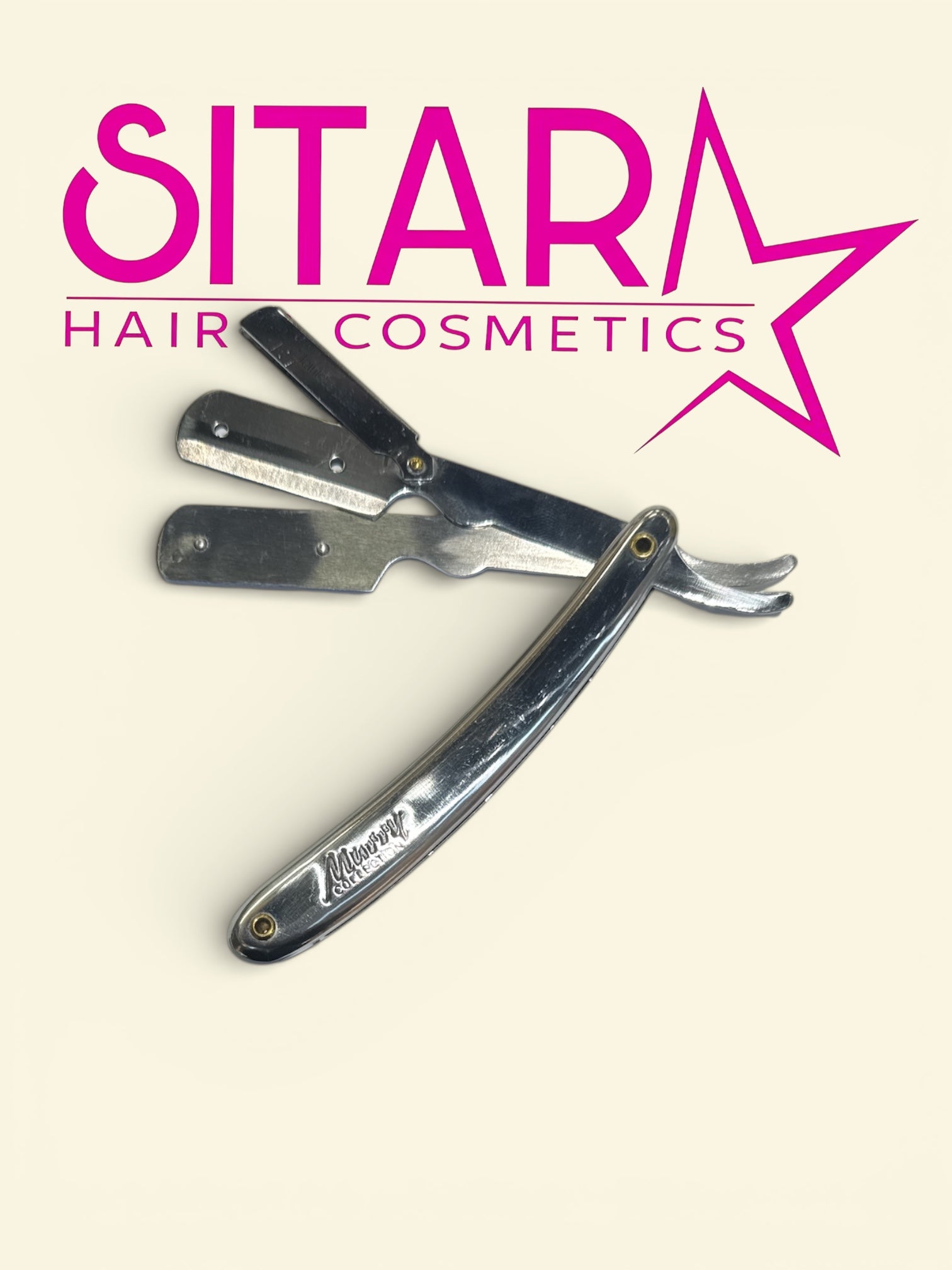 Murry Collection Straight Edge Barber Razor Silver Model 1602