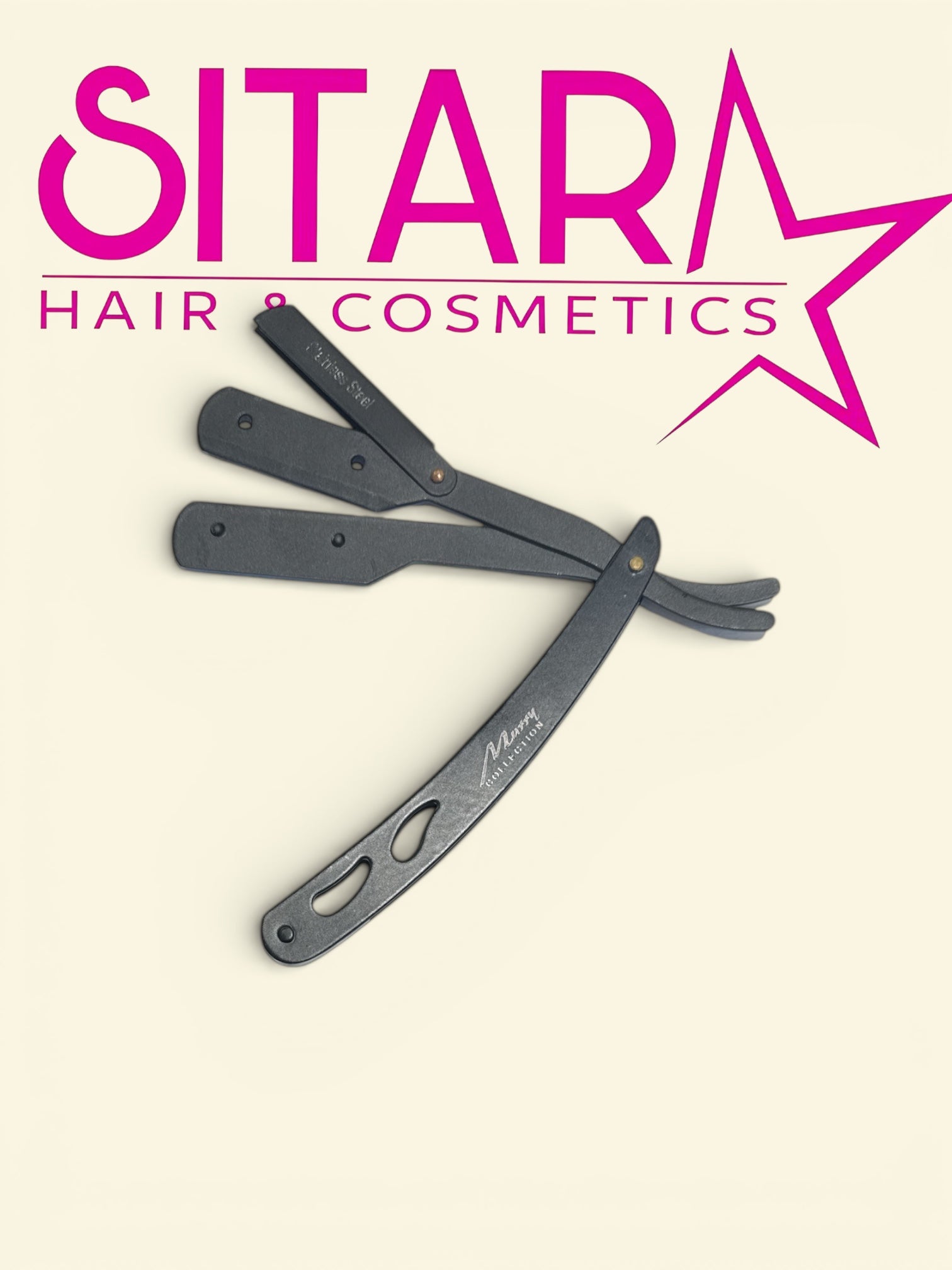 Murry Collection Straight Edge Barber Razor Matte Black Model 1605