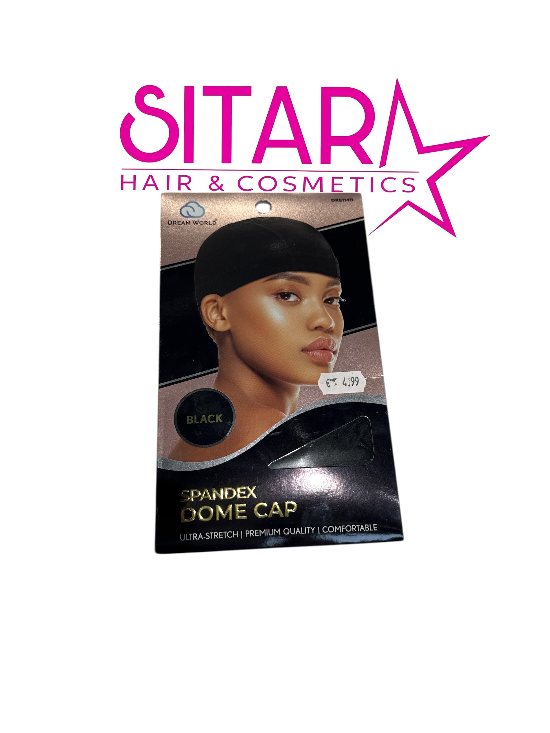 Spandex Dome Cap Black
