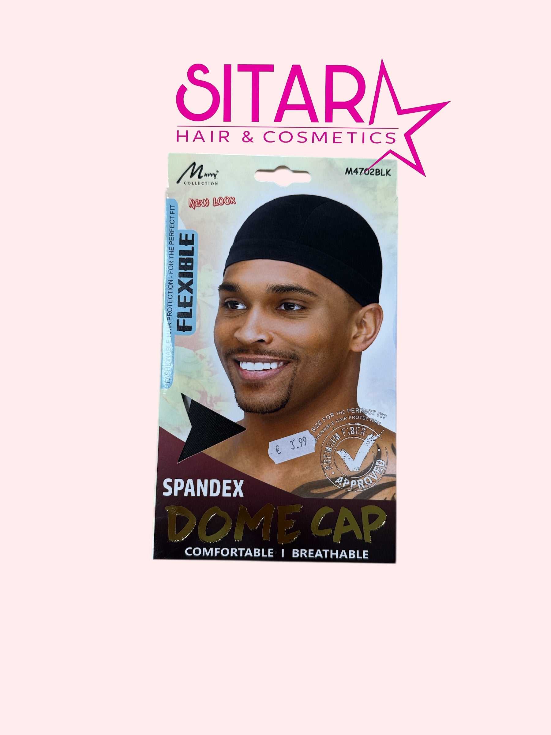 Large Spandex Dome Cap Black