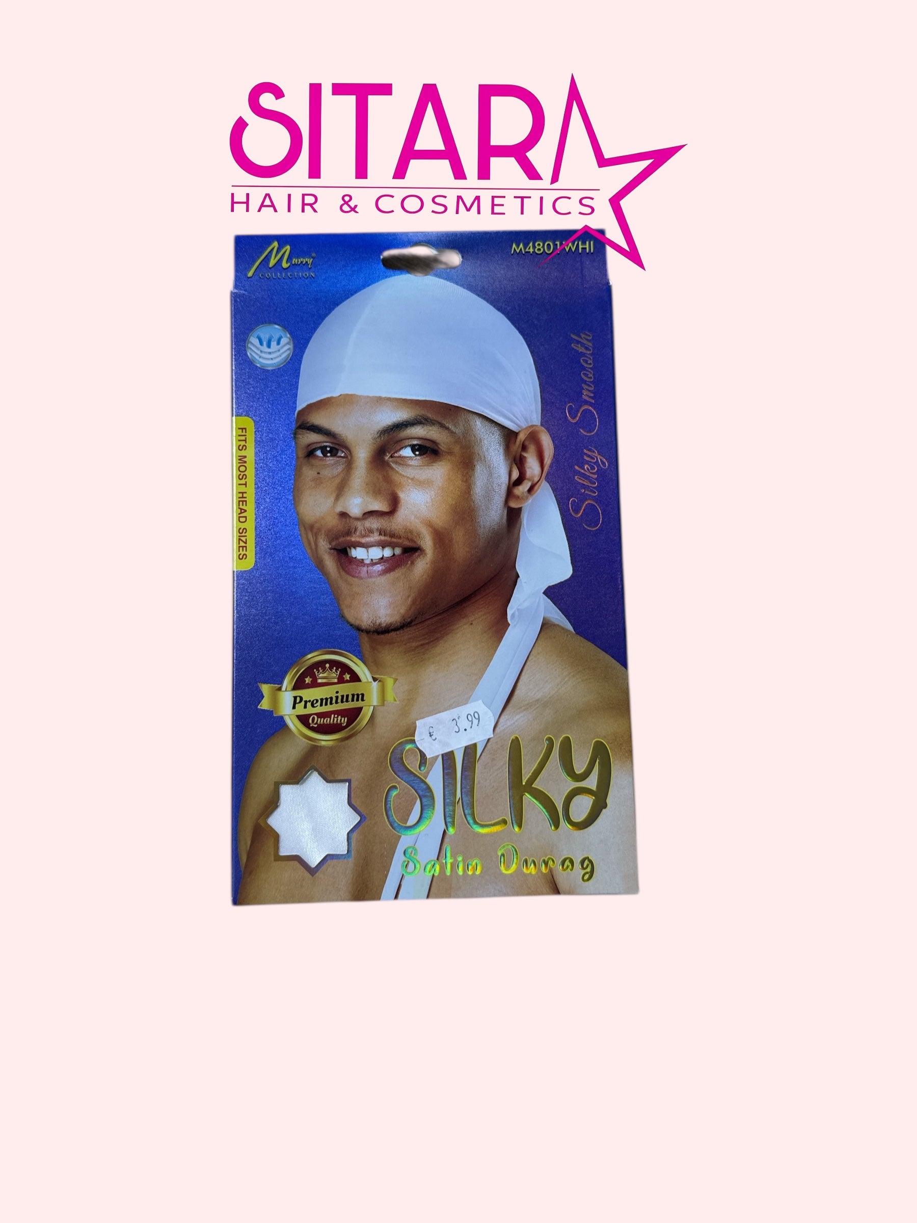 Silky Wrinkle Free Satin Durag White