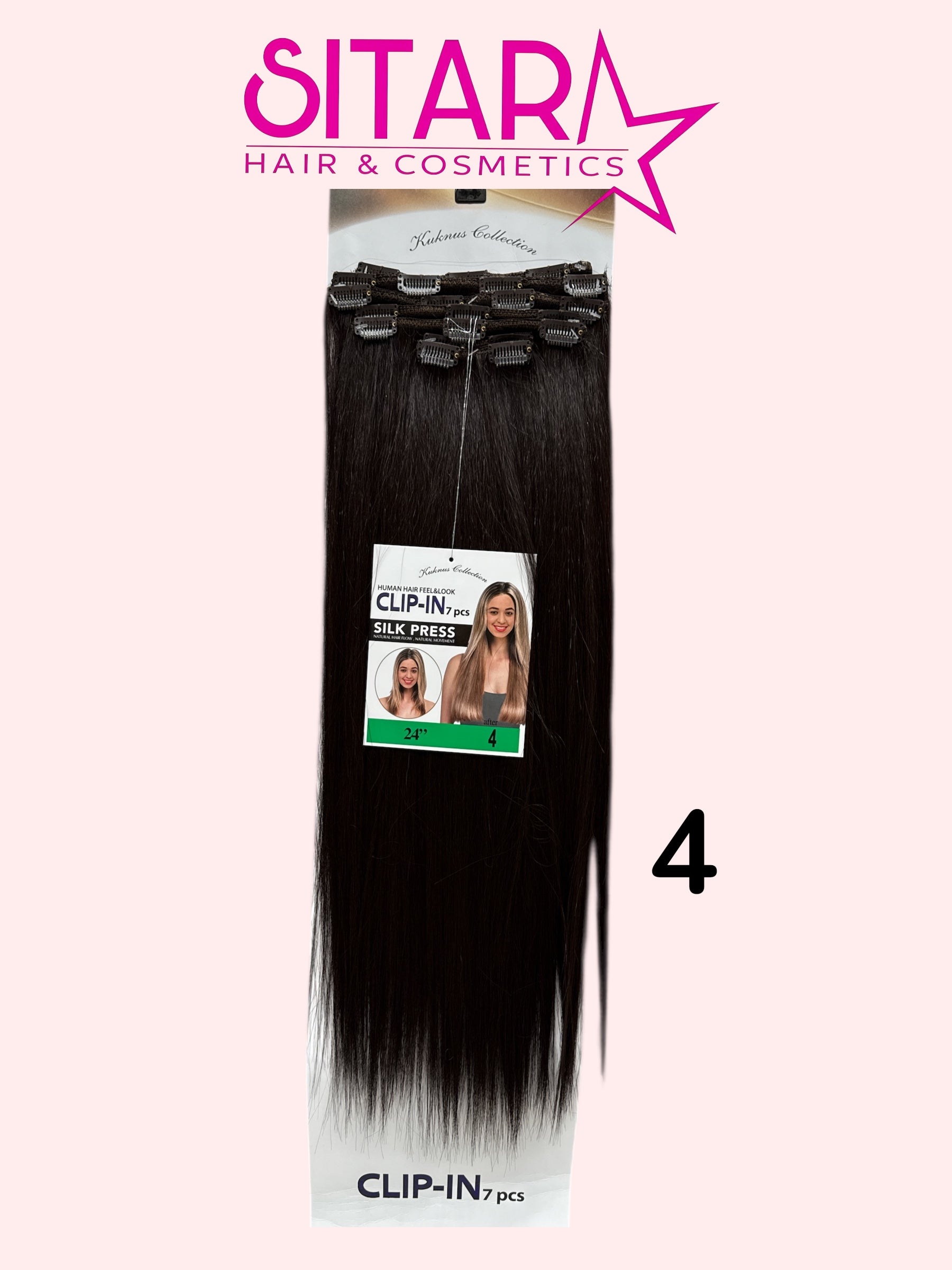 7-Pcs Silky Straight Synthetic Clips-In