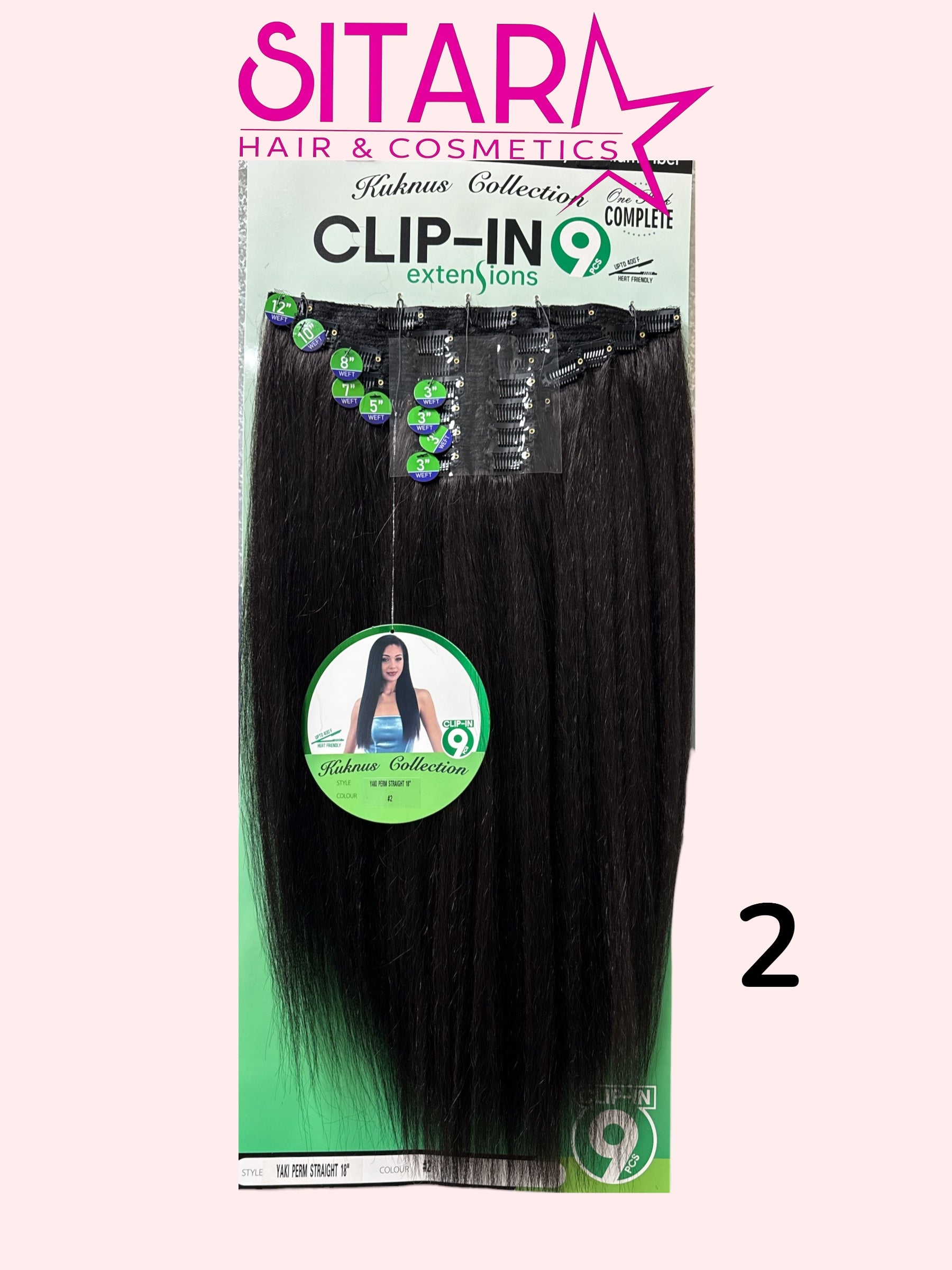 9-Pcs Yaki Perm Synthetic Clips-In