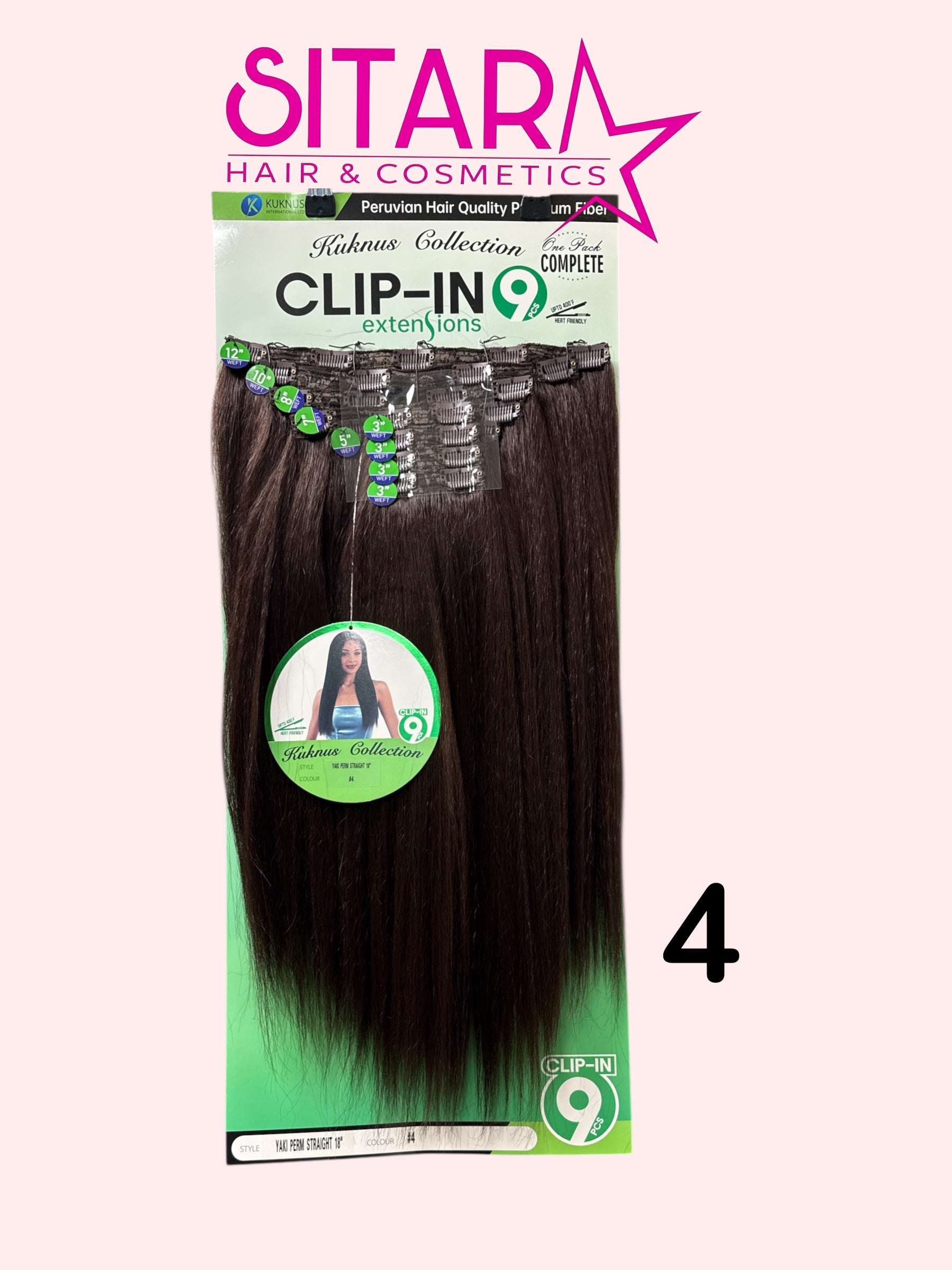 9-Pcs Yaki Perm Synthetic Clips-In