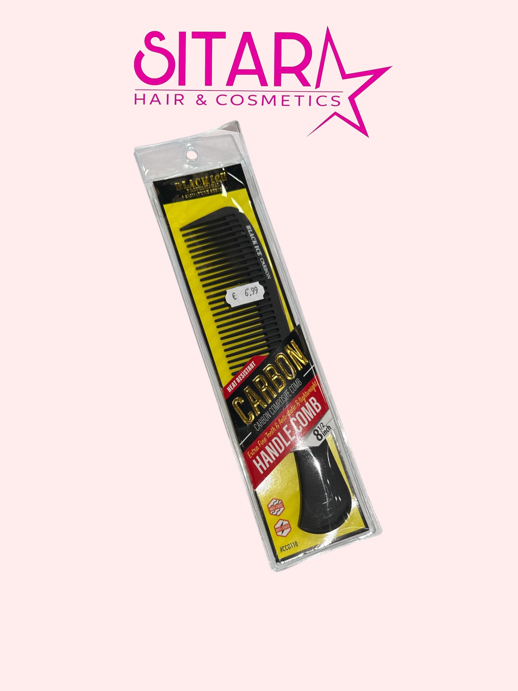 Carbon Handle Comb 8.5"