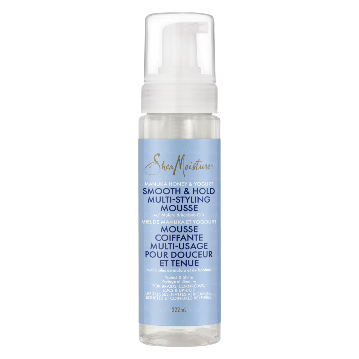 SheaMoisture Manuka Honey & Yogurt Smooth & Hold Multi-Styling Mousse – 7.5 fl oz (222 ml)