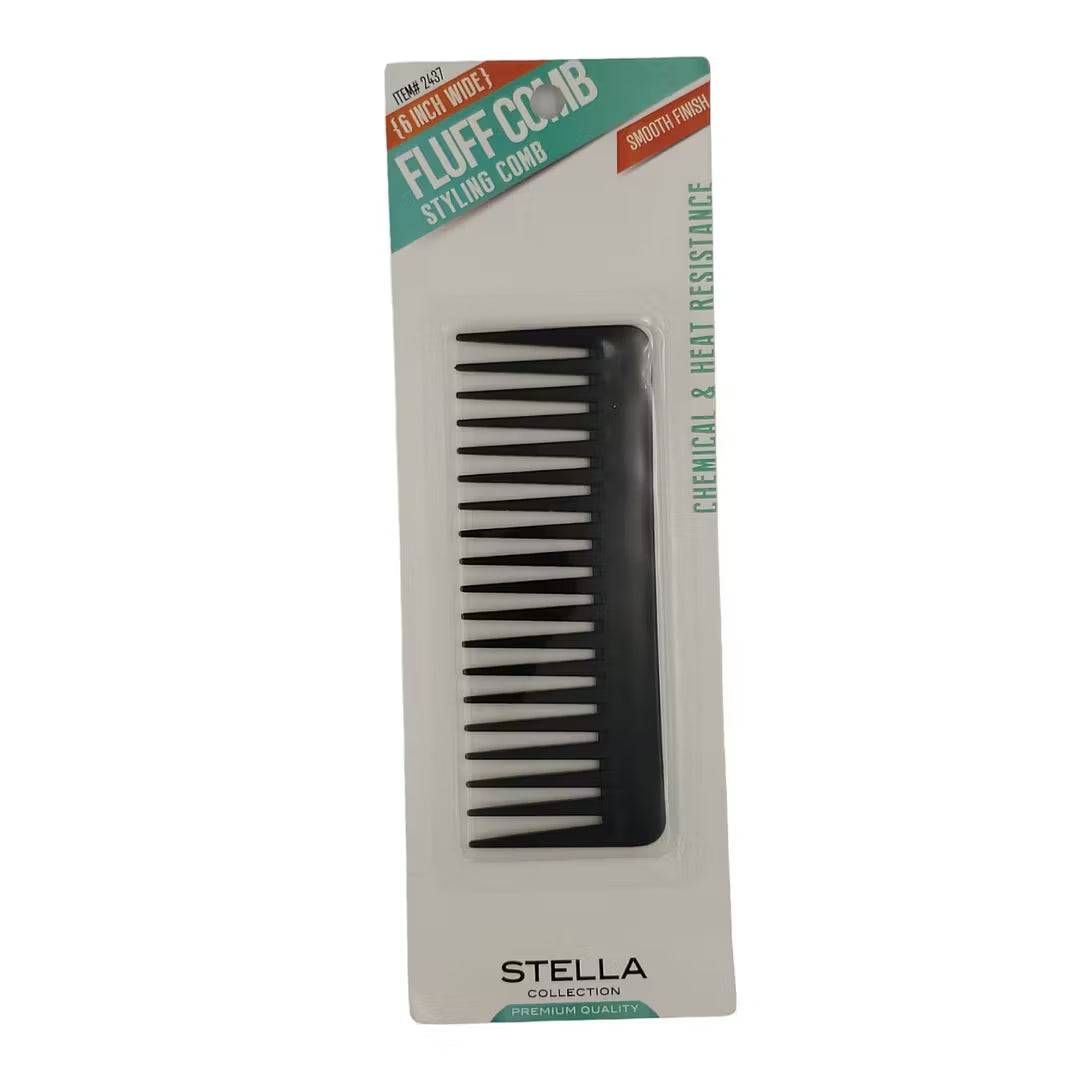 6 Inch Wide Fluff Styling Comb – Black